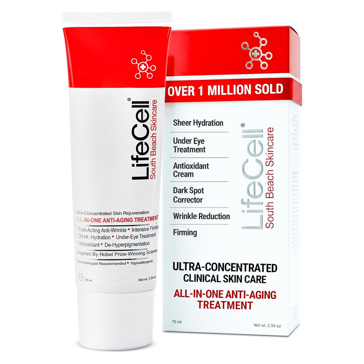 Life Cell South Beach All-In-One Anti-Aging Treatment, 2.54oz – Firming & Hydrating Care