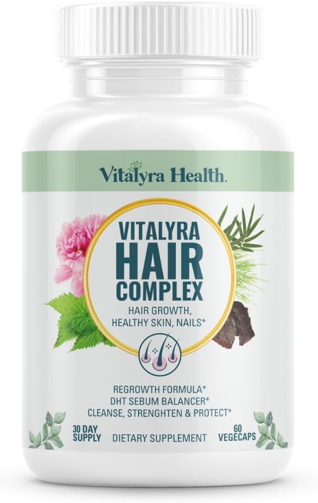 Vital Hair Complex – Biotin & Vitamin B Hair Vitamins for Women & Men 60 capsules (PACK OF THREE)