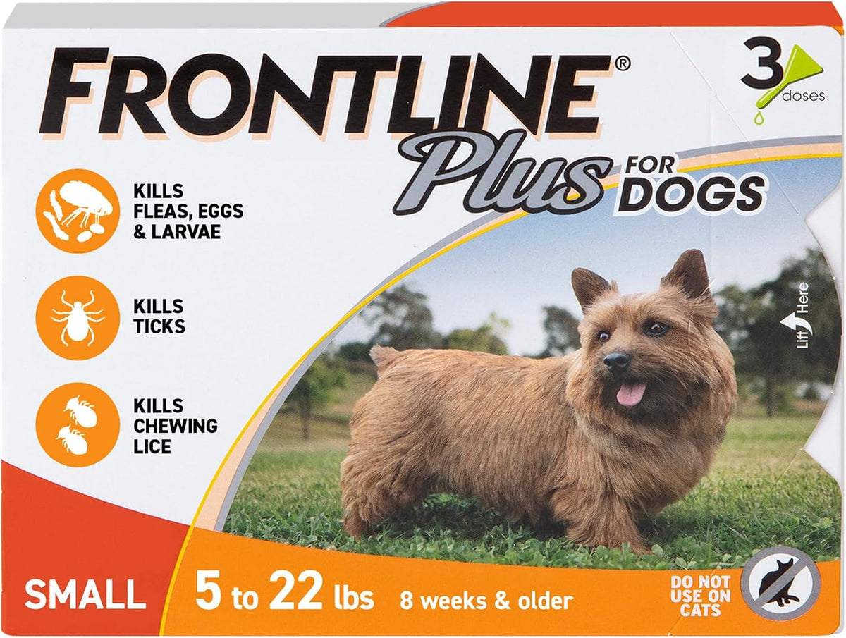 Frontline Plus Flea and Tick Treatment for Small Dogs 5-22 LBs 6 Doses