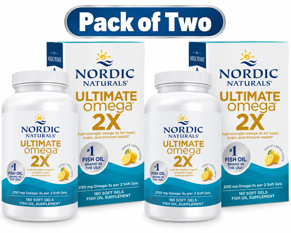 Nordic Naturals Ultimate Omega 2X, 2150mg Fish Oil, Lemon - 180 Count ( pack of 2 )