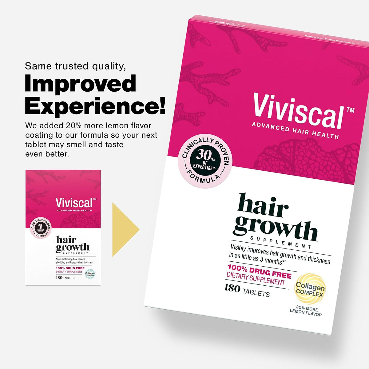 Viviscal Hair Growth Supplements For Women For Thicker, Fuller Hair 180 Tablet (PACK OF THREE)