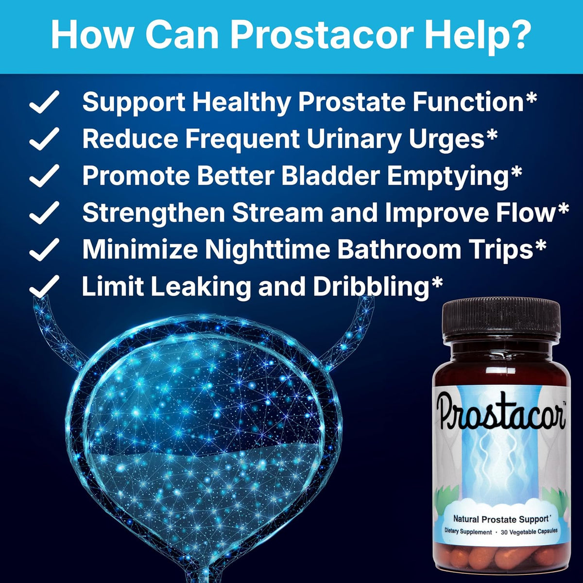 Nutreance Prostacor - Natural Prostate Support Supplement 30 capsules (PACK OF THREE)