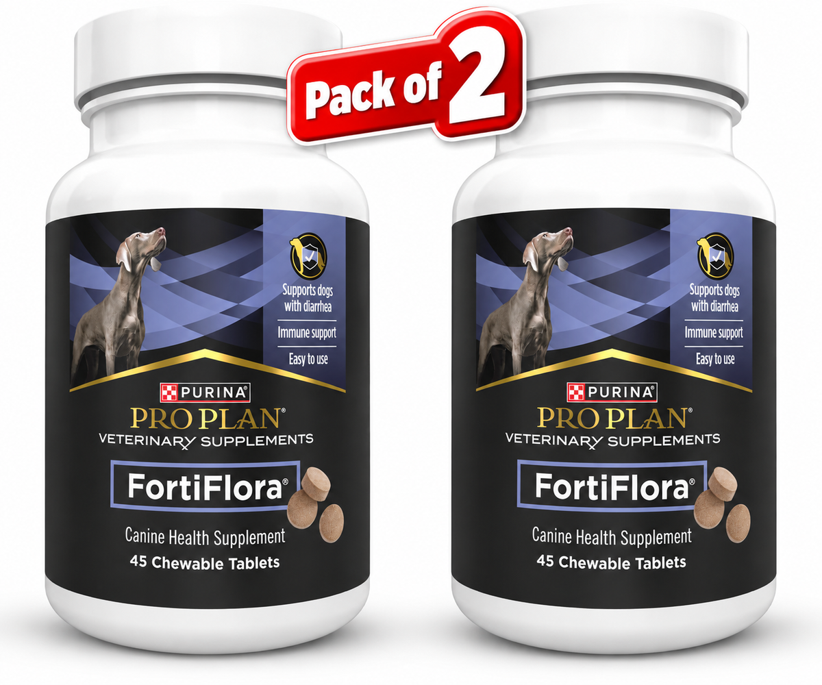 Purina Pro Plan FortiFlora Chewable Canine Supplement 45 Tablets (pack of 2 )