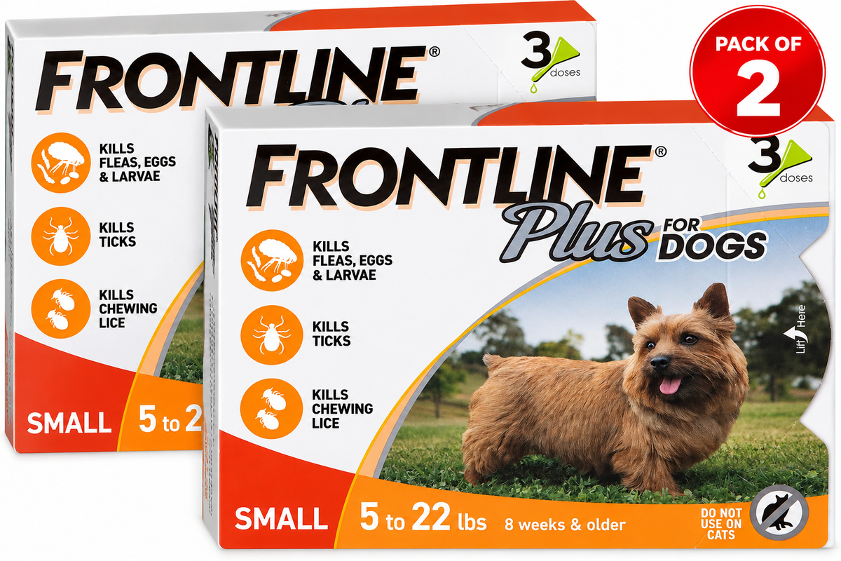 Frontline Plus Flea and Tick Treatment for Small Dogs 5-22 LBs 6 Doses