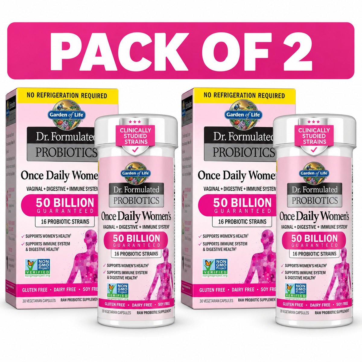 Garden of Life Once Daily Dr. Formulated Probiotics for Women 50 Billion CFU 16 ( pack of 2 )