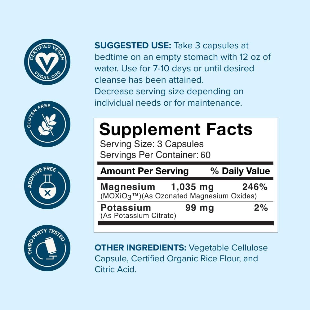 NBPure MagO7 Natural Oxygen Colon Cleanse & Digestive Support – 180 Capsules Each – Pack of 3 (540 Total)