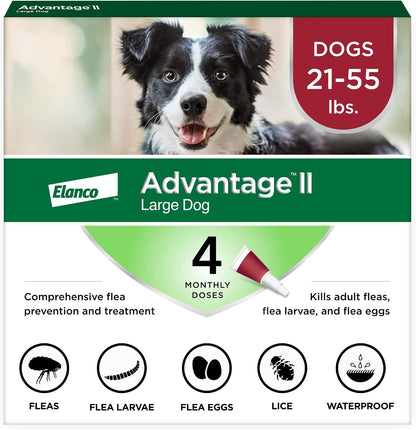 Advantage II Large Dog Topical Flea Treatment & Prevention, 4ct ( PACK OF 2 )