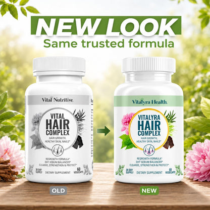 Vital Hair Complex – Biotin & Vitamin B Hair Vitamins for Women & Men   60 capsules (PACK OF THREE)