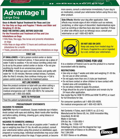 Advantage II Large Dog Topical Flea Treatment & Prevention, 4ct ( PACK OF 2 )