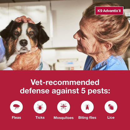 Advantix II Monthly Flea & Tick Prevention for Large Dogs (21–55 lbs), 6 Doses ( PACK OF 2 )
