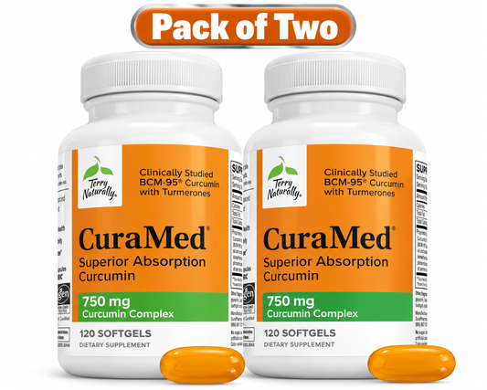 Terry Naturally CuraMed 750mg - Pain & Inflammation Relief - 120 Count ( pack of 2 )