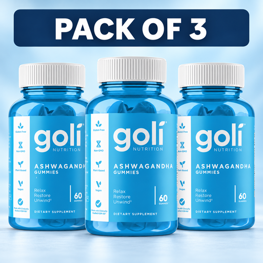 Goli Nutrition Ashwagandha Mixed Berry Gummies - 60 Count  ( pack of 3 )