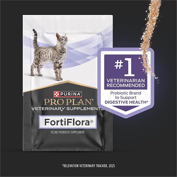 Purina Pro Plan FortiFlora Feline Probiotic Supplement for Cats – 30 Sachets Each, Pack of 3 (90 Total)