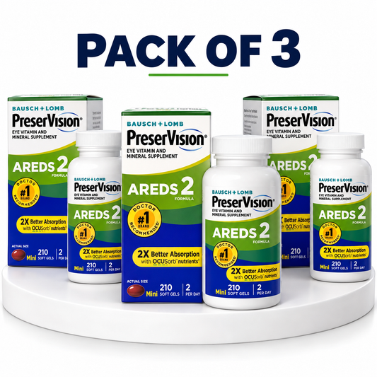 Preservision AREDS 2 / 210 Count Eye Vitamin Mini Soft gels (PACK OF THREE)