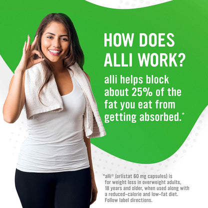 alli Weight Loss Supplement, Orlistat 60 mg Capsules, 170 Count Refill Pack ( pack of 2 )