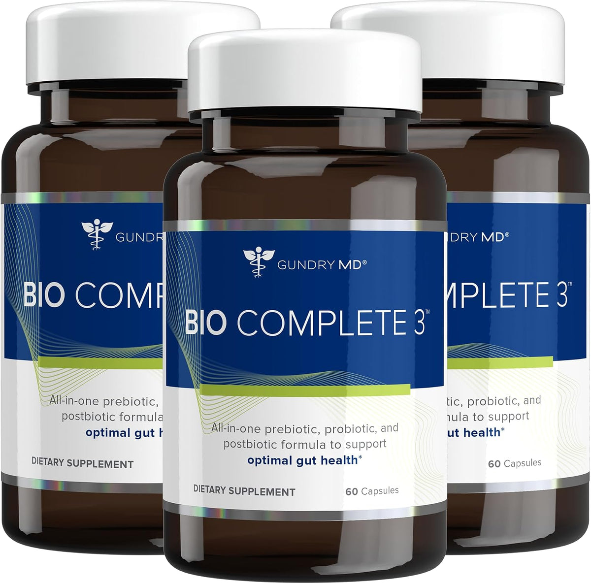 Gundrryy MD Bio Complete 3, 3-in-1 Probiotics, Pre & Postbiotics, 90 Servings