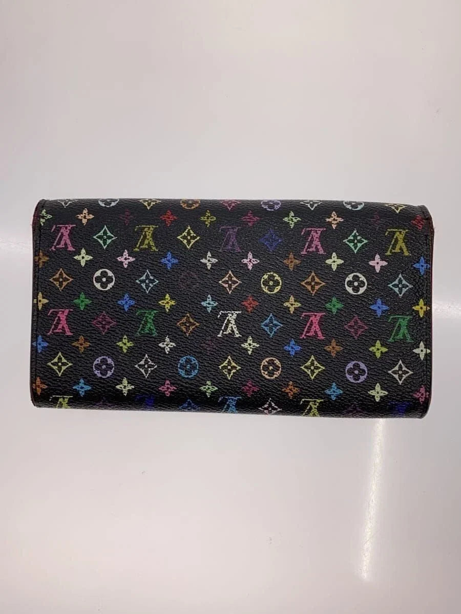 Louis Vuitton Porte Feuille Sarah Long Wallet Monogram Multicolor Noir PVC