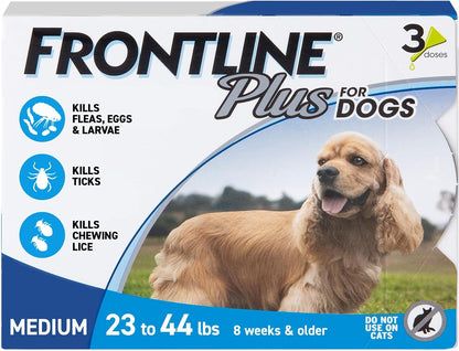 Frontline Plus Flea and Tick Treatment for medium Dogs 23-44 LBs 6 Doses (PACK OF TWO)