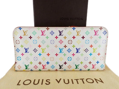 LOUIS VUITTON Monogram Multicolor M93752 Organizer Insolite Long Wallet White